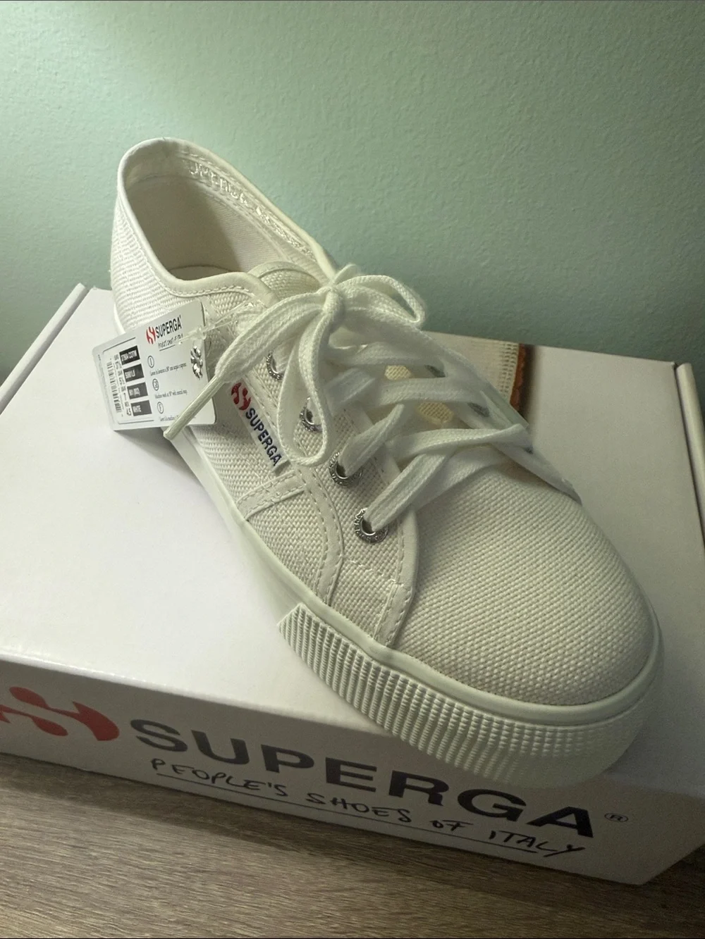 Superga White Women's 2790 Platform Sneakers With Box